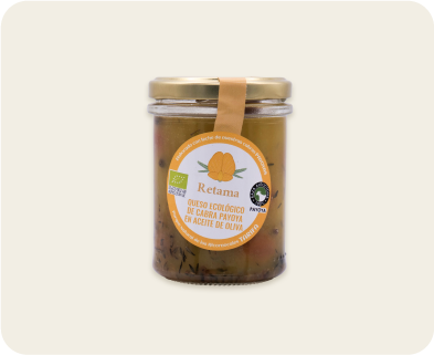 Productos Retama en aceite Retama en aceite - Queso ecológico de cabra payoya madurado en aceite de oliva